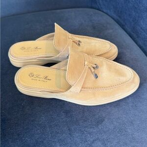 Loro Piana Beige Suede Men's Slip-Ons